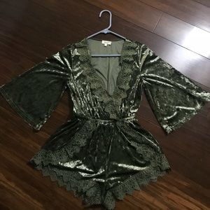 Brand new velvet romper! Only worn once.